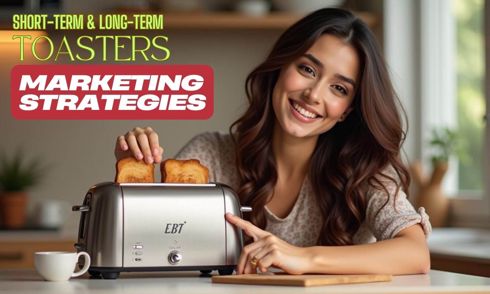 A modern toaster in an Indian kitchen, showcasing its multi-functional features with fresh toast and healthy ingredients.